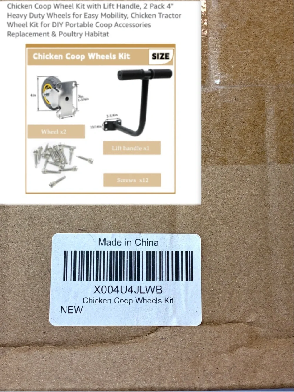 Chicken Coop Wheel Moving Kit